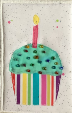 Small Fiber Art: Birthday Cupcake
