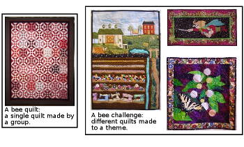 examples of bee quilts and bee challenge quilts